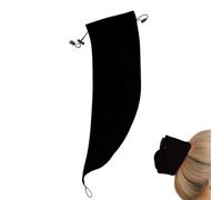 Manga larga impermeable para el cabello, gorro reutilizable ajustable para coleta, actualización rápida de raíces para mujeres, duchas, viajes, piscina, playa (negro, 1 unidad)