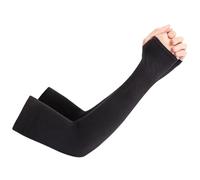 Manga Ligera, UPF 50+ Cooling Outdoor Arm Sleeves with Thumb Hole, 3 Pairs, Multicolor(Black)