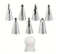 Manga pastelera 8/10Pcs Russian Piping Tips Set, Icing Nozzles Reusable Frosting Pastry Bags Couplers Cake Baking Decorating Tools(8pcs)