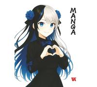 Manga. Relaxing Coloring Book for Teens and Adults: A manga coloring book with 50 detailed illustrations and black interleaved pages to prevent bleed-through.