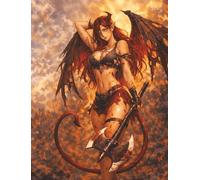 Manga Style Fallen Angel 10.5in x 8in Lined Notebook