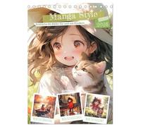 Manga Style Kinder (Tischkalender 2026 DIN A5 hoch), CALVENDO Monatskalender: Fröhliche Mangas für und mit Kindern - KI generierte Bilder