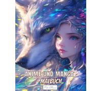 Manga Und Anime Malbuch: 50 niedliche Kawaii-Porträt-Malseiten mit Gesichtern und Wölfen im japanischen Stil für Erwachsene und Kinder, ideal für ... (Anime & Tiergeist - Magische Ausmalwelt)