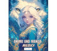Manga Und Anime Malbuch: 50 niedliche und kunstvolle Kawaii-Porträt-Malseiten mit Gesichtern und Wölfen für Erwachsene und Kinder, ideal für ... (Anime & Tiergeist - Magische Ausmalwelt)
