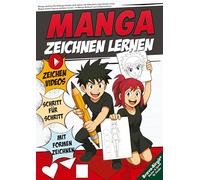 Manga zeichnen für Anfänger Kinder ab 8 Jahren mit Hilfsvideos: Aus Formen coole Manga Anime-Figuren zeichnen lernen - im Manga Malbuch zum Selberzeichnen