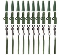Mangas 40pcs Anti-enredo De Pesca Accesorios De Pesca De La Carpa Articulaciones Giratorias Pinzas del Cable De Goma Tubos Trastos Kit