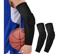 Mangas acolchadas para brazo de voleibol, paquete de 2 coderas de panal de abeja, coderas, mangas de baloncesto, mangas de brazo de fútbol, Negro -, X-Large