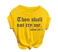 Mangas con estampado de moda camiseta blusas casuales cuello redondo corto mujer top mujer blusa medieval blusa mujer, amarillo, XXL
