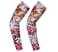Mangas de brazo de protección solar, Mangas protectoras para brazos Body Art Arm, Las mangas del brazo de protección solar incluyen Koi, Dragon, Tiger, Mythical Beast, Ice Silk Arm Cover Sleeves Sun C