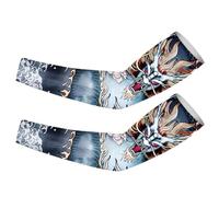 Mangas de brazo | Tatuaje temporal para mantener fresco, compresión solar temporal, cubierta larga para brazo corporal, protectores, B: El dragón está en el cielo, Refer to description