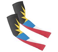 Mangas de compresión de secado rápido para hombres y mujeres para conducir y viajar, talla única para todas las banderas nacionales de Antigua y Barbuda