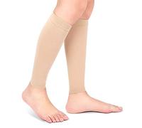 Mangas De Compresión Graduadas De Pantorrilla De 20-30 MmHg Para Mujeres Y Hombres, Calcetines De Vuelo Sin Pies Para Venas Varicosas, Soporte Para Piernas, Férula Para Espinillas,(XXL-beige)