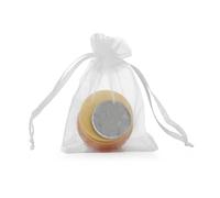 Mangas de cultivo de frutas amigables con cierre de cordón ventilado, prácticas de poliéster, suministros de jardinería, prácticas bolsas de poliéster para cría de frutas, White, One Size