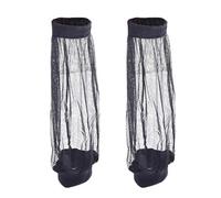 Mangas de malla antimosquitos para los pies Red de supervivencia para deportes al aire libre Calcetín para mosquitos de la jungla Protector de piernas Equipo de camping Negro 1 par, Mangas de malla a
