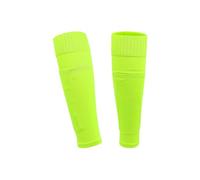 Mangas de pantorrilla compresión fútbol con bolsillo for hombres y mujeres calcetines deportivos sin pies pueden insertar protectores piernas para Deporte, Running(Fluorescent Green,M(40-55kg))
