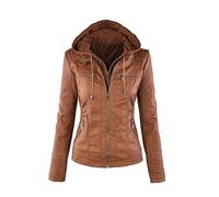 Mangas Largas Chaqueta De Cuero para Damas PU Chaqueta De Cuero para Mujeres Chaqueta Corta De Cuero Chaqueta para Mujeres Traje De Motocicleta