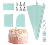 Mangas pasteleras reutilizables, accesorios de decoración de pasteles, juego de 15 piezas reutilizables de manga pastelera y boquillas de pastelería - Juego de decoración de pasteles resistentes para