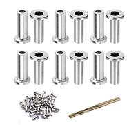 Mangas protectoras de acero inoxidable, kit de ojales de mangas protectoras para barandilla de cable de cuerda de alambre de 1/8", barandilla de bricolaje T316 de grado marino para postes (160)