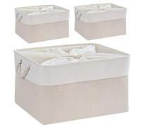 Mangata Caja de almacenamiento, cesta de almacenamiento de tela gruesa con asas y cordón para ropa, estantes, armario, hogar (XXL, paquete de 3)