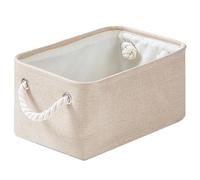 Mangata Caja de almacenamiento plegable, cesta de almacenamiento de tela gruesa con asas para estantes de juguetes(paquete de 1, Caqui Claro, S)