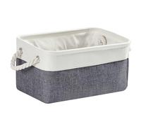 Mangata Caja de Almacenamiento Ropa, cestas de almacenaje Tela, Plegable Cajas organizadoras para Juguetes, armarios (Medio, Gris frío/Blanco)
