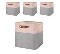 Mangata Cajas de almacenamiento de tela, juego de 4, cesta de almacenamiento grande de 33x38x33cm para el dormitorio, cuarto de manualidades, cuarto de niños
