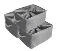 Mangata Cajas de Almacenamiento Plegables, cestas Grandes de Tela, Paquete de 3 (Gris, Jumbo)