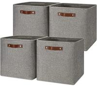 Mangata Set de 4 Caja de Almacenaje, 33x38x33cm Organizador de Tela Plegable, Cajas de Almacenamiento para Ropa, Juguetes, Armarios, Estanterías