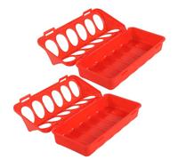 Mangeoires à cailles sans déchets, mangeoire à pigeons plastique robustos | Distributeur de nourriture 6 compartiments Pour volailles, Pigeons, cailles, poussins, canards, perroquets - Lote de 2