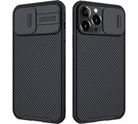 Mangix Funda para iPhone 13 Pro con cubierta de cámara, delgada, de policarbonato, a prueba de golpes, con cubierta deslizante para cámara, funda mejorada para Apple iPhone 13 Pro (negro)