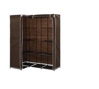 Mangloder Braun - Armario esquinero de tubo de hierro y poliéster, 130 x 87 x 169 cm, ahorro de espacio, armario con barra para colgar, almacenamiento para dormitorio, habitación infantil, pasillo y