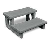 Mangloder - Escalera de spa gris de plástico, 70 x 65 x 34 cm, doble cara para jacuzzi, jacuzzi, hottub, piscina elevada, piscina y jardín al aire libre