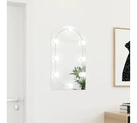 Mangloder - Espejo de cristal con forma de arco, 70 x 40 cm, sin marco, 8 LED, USB 5 V, blanco cálido y blanco frío, para baño, dormitorio, pasillo y maquillaje, montado en la pared
