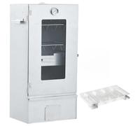 Mangloder - Horno para ahumar con generador de humo frío de acero galvanizado, 44,5 x 29 x 83 cm, con termómetro y gancho en S, para carne, pescado, salchichas, humo frío