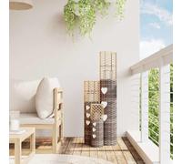 Mangloder Juego de 3 candelabros de mimbre gris con recipiente de cristal y hierro, portavelas decorativo para salón, dormitorio, jardín, boda y Navidad en estilo vintage rústico boho