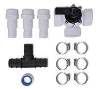 Mangloder - Juego de derivación para calefacción de piscina de plástico con válvula de 3 vías, conector en T, abrazaderas de acero y accesorios de tubería para mangueras de 32 mm y 38 mm, accesorios