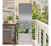 Mangloder - Lona de privacidad para jardín (50 x 32 x 150 cm, acero inoxidable, acabado mate, con incrustaciones decorativas para patio y exterior)