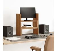 Mangloder Organizador de escritorio ajustable de roble Artisan, 40 x 17 x 41 cm, para oficina, oficina en casa, estudio, material de madera duradera, gestión de cables, ahorra espacio, versátil