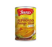 Mango Alphonso en trozos en almíbar 450 g Lata Mango de India dulce y aromático para postres smoothies y cócteles