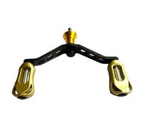 Mango basculante doble de fibra de carbono para carretes de pesca Shimano Stradic, Luvias, Stella, Ultegra, Twin Power, Exsence, Vanford, Sephia y Sustain Spinner (10.4 cm, 30.5 g, negro/rojo/dorado