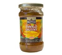 Mango Chutney Dulce 340 g en frasco de vidrio, salsa agridulce suave estilo indio para carnes, quesos, currys, bocadillos y dips