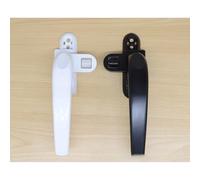 Mango de aleación de aluminio de siete formas de bloqueo de empuje y tirar, diseño moderno de un solo punto para el hogar, oficina, marco para ventanas, color negro