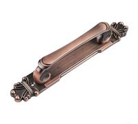 Mango de aleación de aluminio expuesto que refleja los principios de diseño antiguo europeo para puertas, armarios, cajones y aplicaciones de muebles (bronce rojo, 282 mm)
