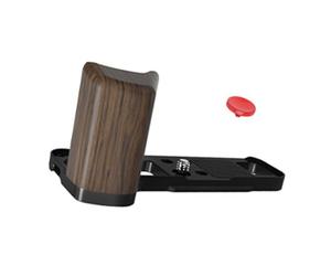 Mango de aluminio y madera en forma de L para empuñadura X100VI que mejora la estabilidad, botón de acceso a la batería sin obstáculos