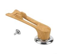 Mango de baquelita resistente al calor para tapas de ollas que proporciona un agarre seguro y una colocación vertical estable en encimeras cuando no está en uso (grano de madera clara)