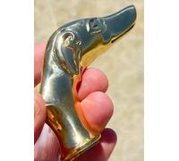 Mango de bastón de latón hecho a mano con forma de cabeza de perro