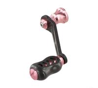 Mango de brazo de carrete de metal y fibra de carbono compatible con ruedas Daiwa Fuego Salamandura de 70 mm de tamaño con acabado rosa parte de pesca (plateado)
