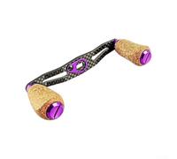 Mango de carrete de fibra de carbono con perilla de corcho y 4 rodamientos de alta velocidad para eje estándar de 8 x 5 mm y soporte adaptador de 7 x 4 mm (morado-8 x 5)