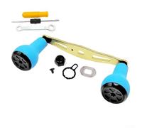Mango de carrete de pesca de 110 mm perilla de alimentación CNC de aluminio agarre de silicona para Abu para DAIWA tambor Baitcasting piezas de reparación de carrete (mano derecha oro azul)
