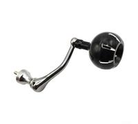 Mango de carrete de pesca de carbono, repuesto de carrete de un solo brazo compatible con piezas de actualización Stella Twin Power (35 mm, negro plateado)